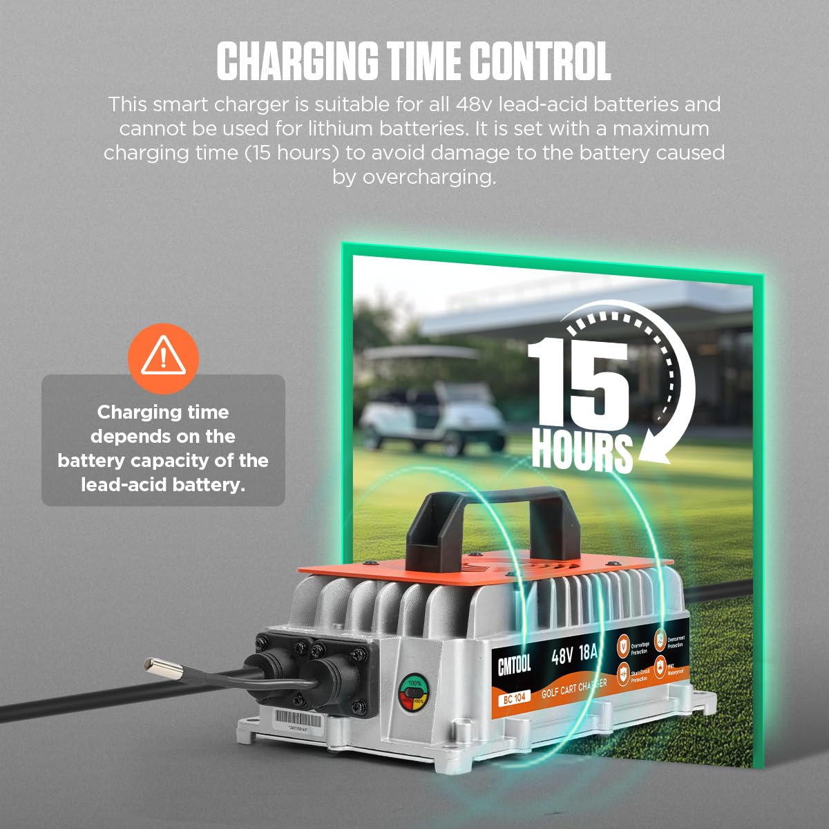 CMTOOL LED charging status indicators from standby to full charge.