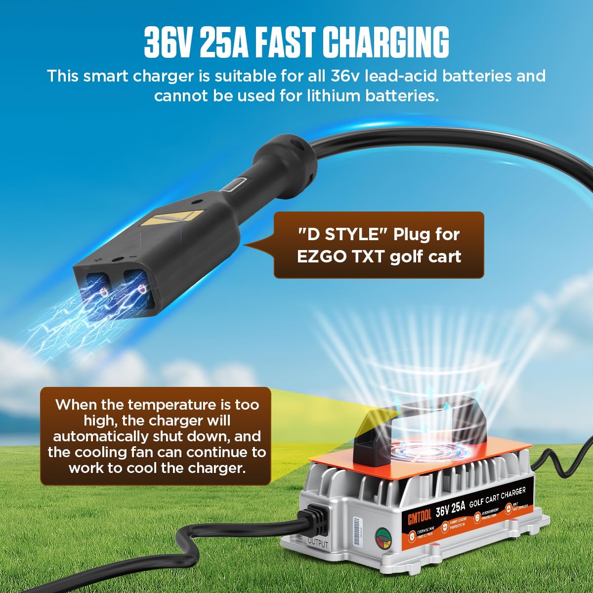 CMTOOL LED status display clearly indicates charging stage at a glance.