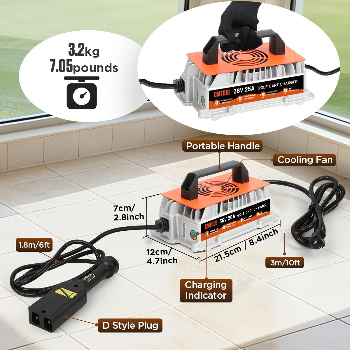 CMTOOL 7-stage smart charging optimizes performance with temperature compensation.