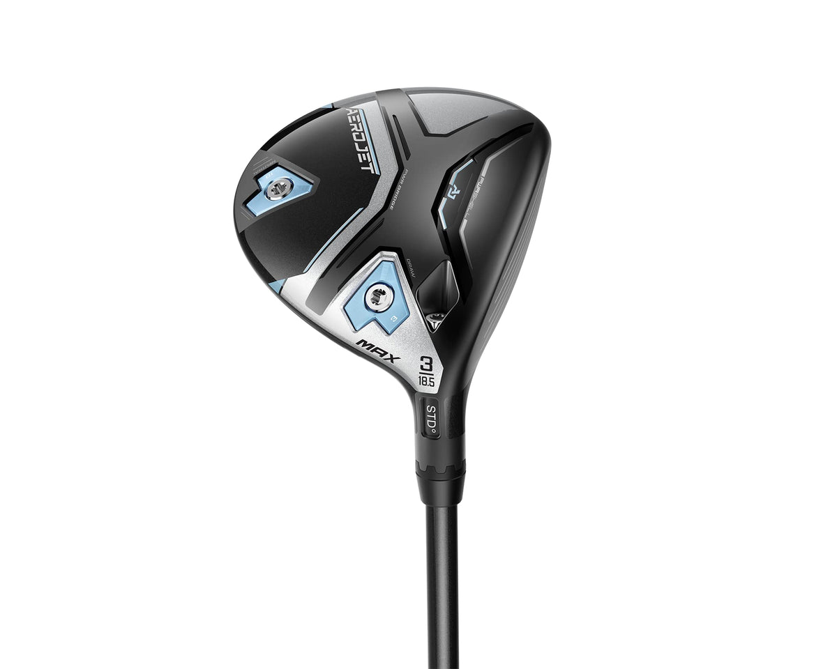 COBRA Aerojet MAX Women's Fairway head showing forgiveness and draw-bias for straighter shots.
