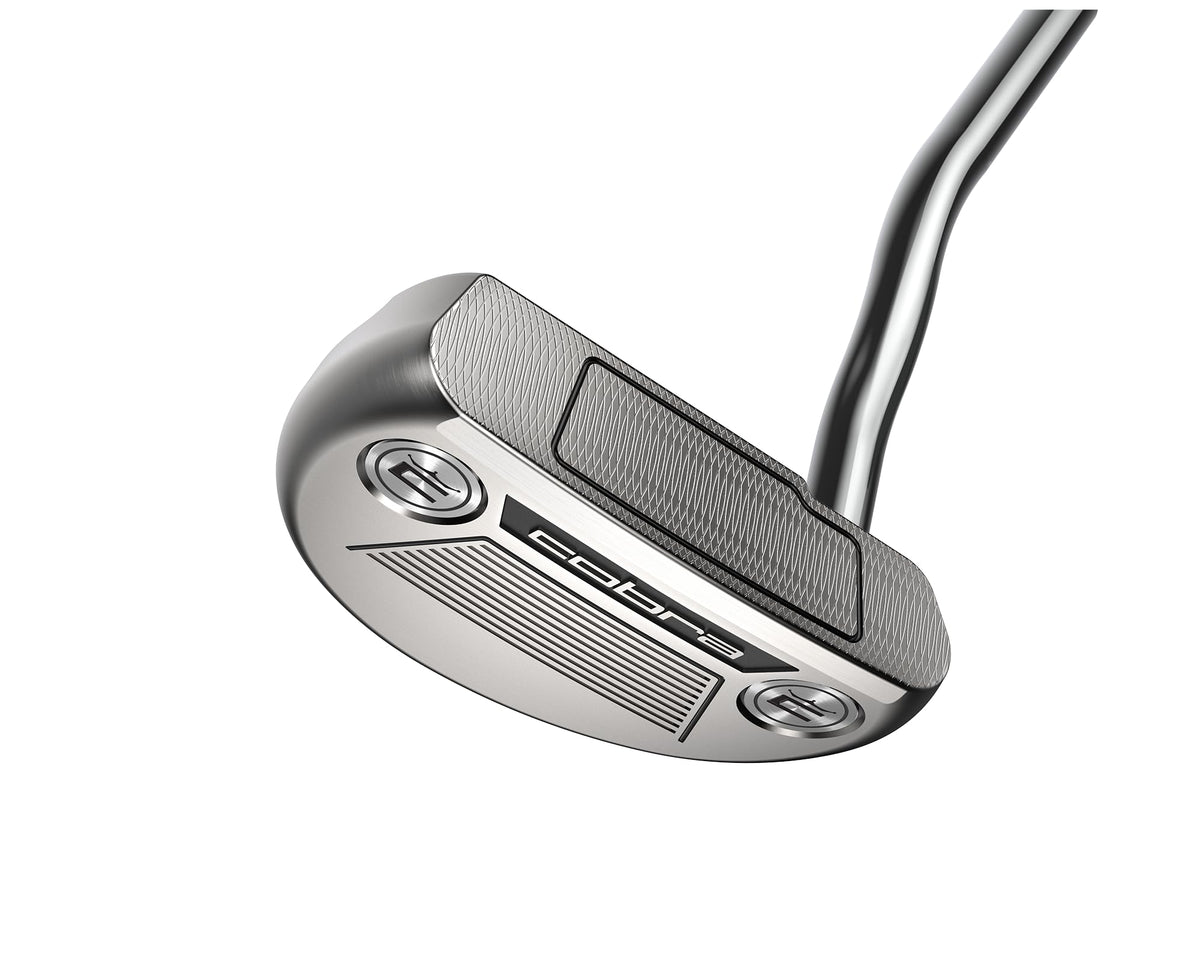 Cobra Golf Classic Mallet Putter face close-up shows precise CNC-machined texture for consistent feel.