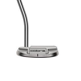 Cobra Golf Classic Mallet Putter head during impact demonstrates steady balance.