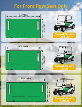 Coivy Christmas Green seat cover color complements Club Car carts at events.