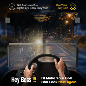 Coivy windshield offers 92% clarity for clearer daytime driving.