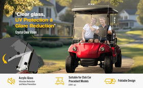 Coivy Club Car Precedent windshield made of 4mm clear acrylic for high visibility.