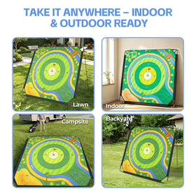 Cokeja base stakes secure the mat for stable outdoor use.