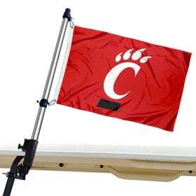 College Flags & Banners Co. Bearcats golf cart flag on a pole boosts team spirit.