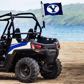 BYU Cougars 12x18 inch flag with dual-sided logos for clear visibility.
