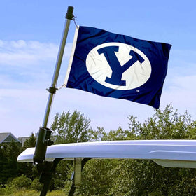 College Flags & Banners Co. adjustable bracket fits square or round frames for easy mounting.