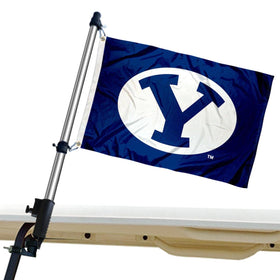 BYU Cougars golf cart flag by College Flags & Banners Co. readable from both sides.