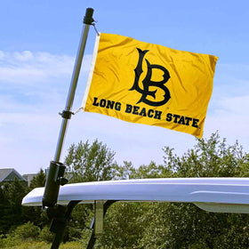 College Flags & Banners Co. Cal State Long Beach 49ers flag on two-sided nylon for legible branding