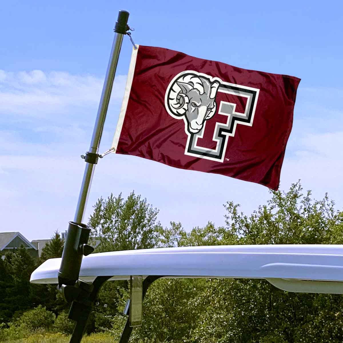 College Flags & Banners Co. Fordham Rams flag pole, durable outdoor-ready construction.