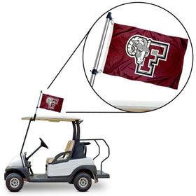 College Flags & Banners Co. Fordham Rams flag set, ideal for carts, ATVs, canopies.