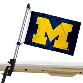 College Flags & Banners Co Michigan golf cart flag 12x18 fluttering for team pride