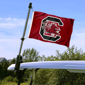 College Flags and Banners Co. adjustable bracket for golf cart flag mount shows versatile installation