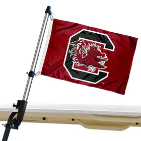College Flags and Banners Co. South Carolina Gamecocks golf cart flag on vivid display for on-the-go pride