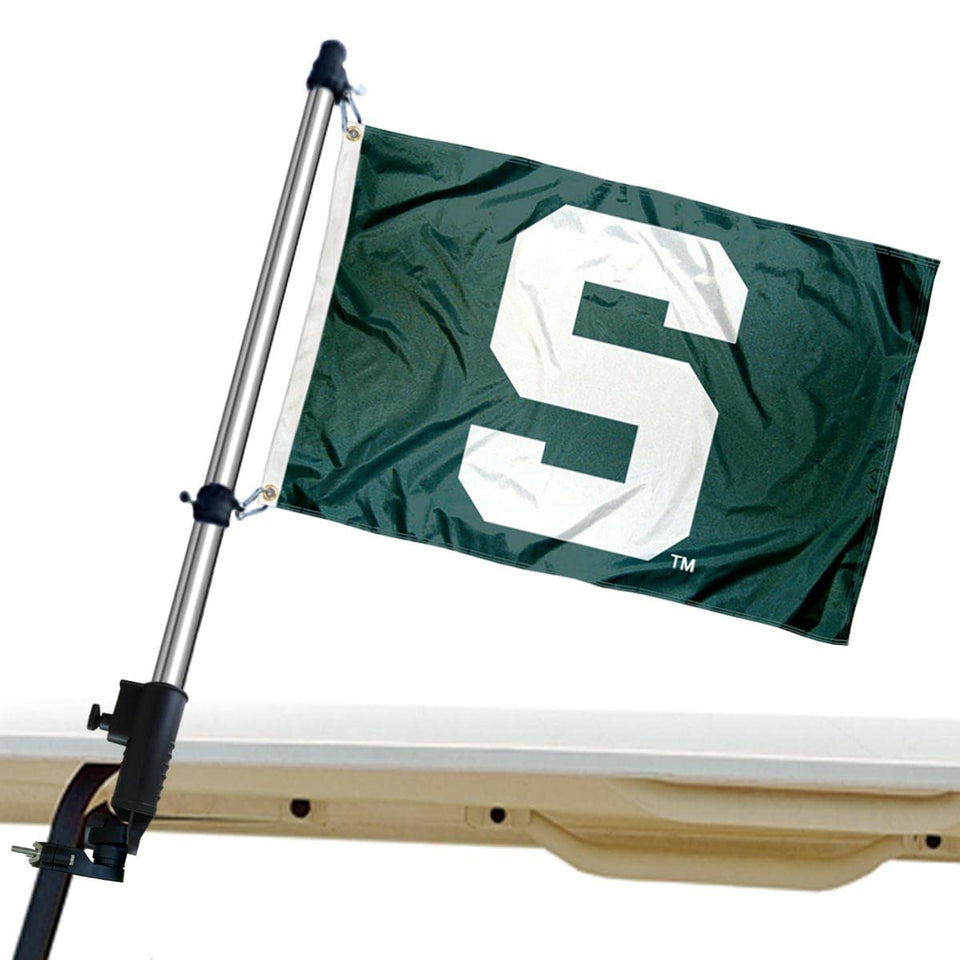 College Flags & Banners Co. MSU golf cart flag pole bracket for secure mounting.