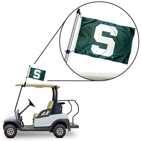 College Flags & Banners Co. MSU officially licensed flag set for carts and ATVs.