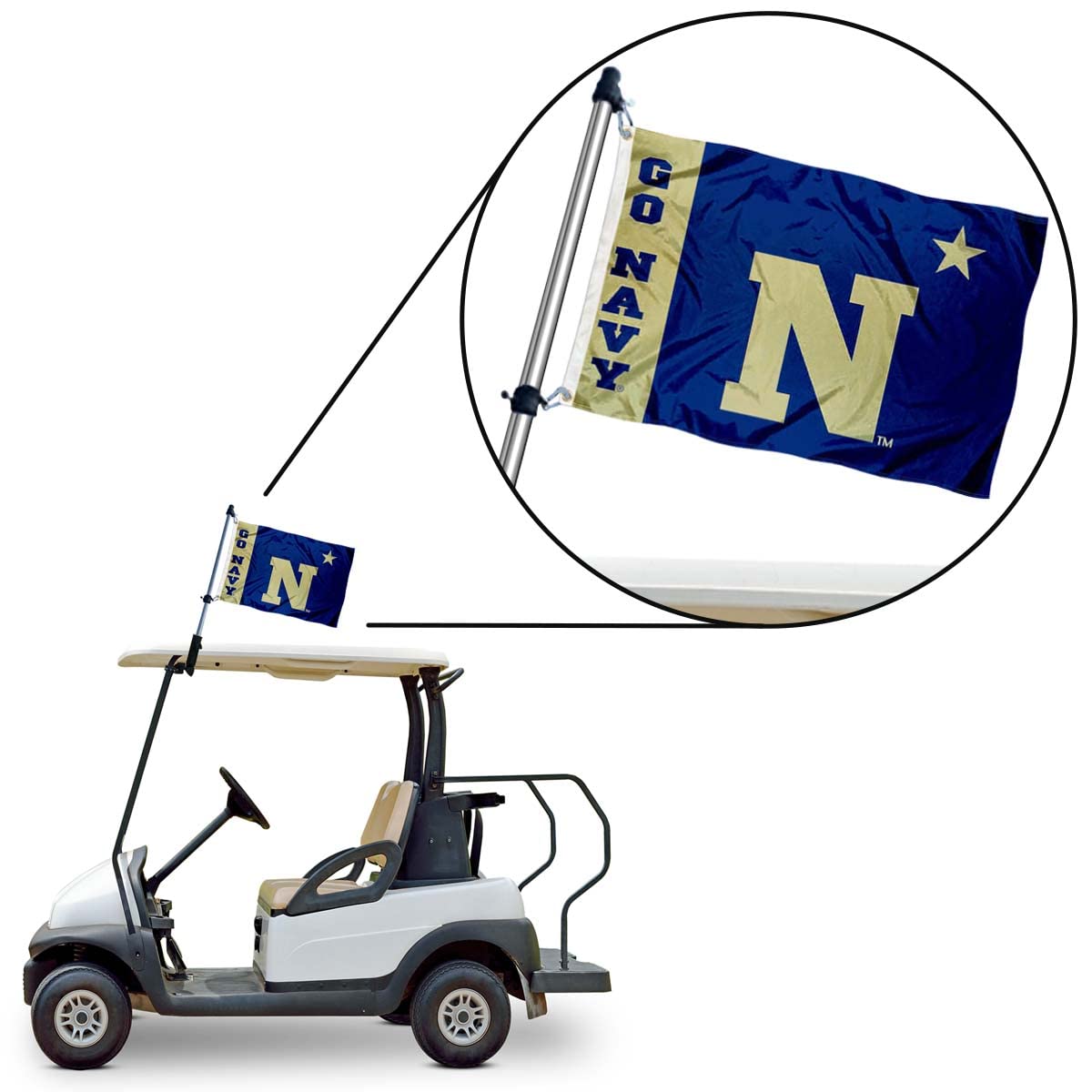 College Flags & Banners Co. clips and hardware included for easy mounting.