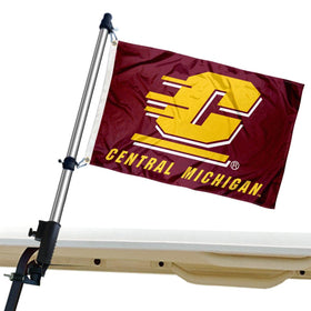 College Flags & Banners Co. Central Michigan Chippewas flag pole bracket for durable golf cart mounting.