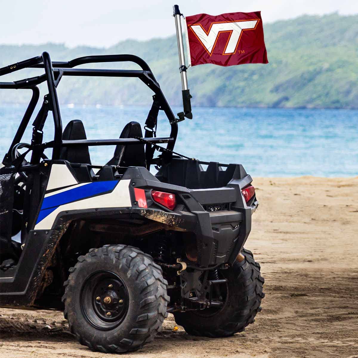 College Flags and Banners Hokies double-sided logos ensure visibility from both directions