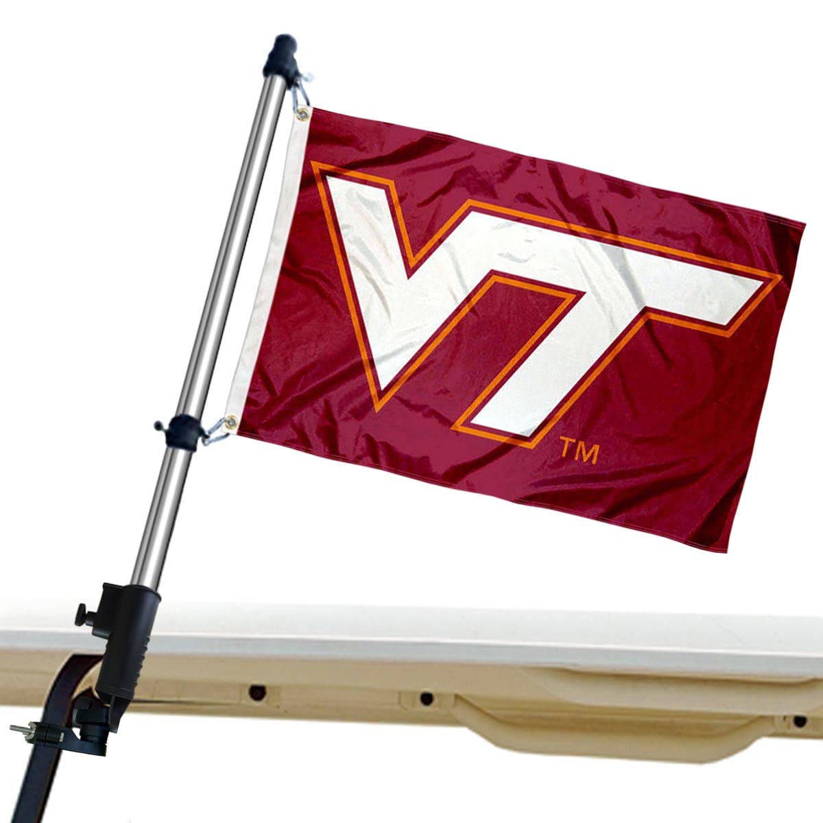 College Flags and Banners Hokies golf cart flag 12x18 reads clearly from both sides
