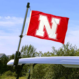College Flags & Banners Co. Nebraska bracket mount enables versatile attachment on frames.