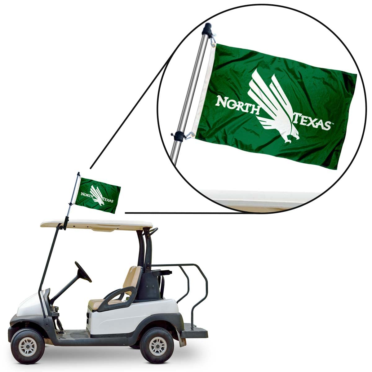 Officially licensed North Texas Mean Green flag for authentic team spirit on outdoor displays.