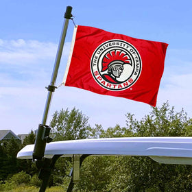 College Flags adjustable bracket secures a stable display on golf carts