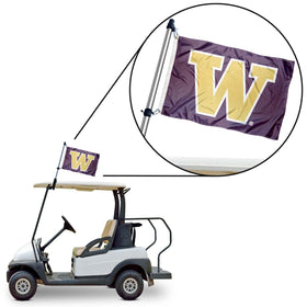 College Flags & Banners Co. Officially licensed flag set for Washington golf cart.