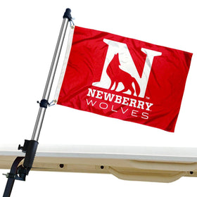 Newberry golf cart flag mount closeup with bracket assembly by College Flags & Banners Co.