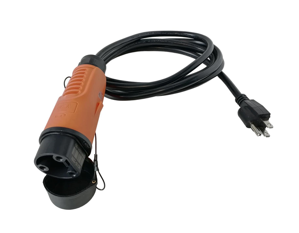 COMFGET Y-30 golf cart charging cord with orange insulation enables secure long‑reach charging.