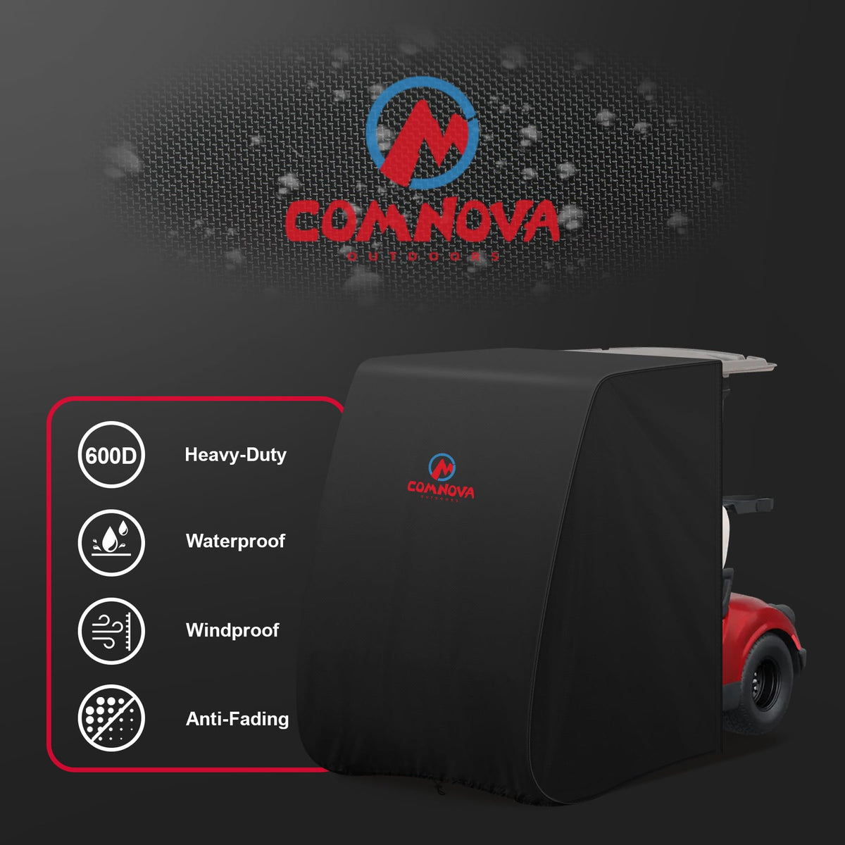 Comnova golf cart cover windproof buckles secure fit in wind