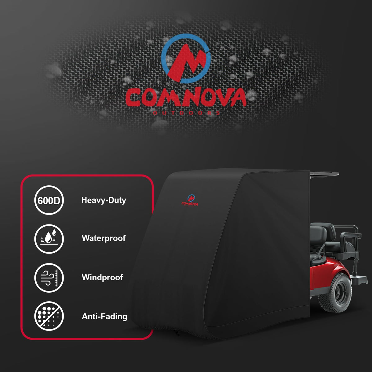 Comnova Outdoors 6-passenger windproof strap with buckles ensures snug cart fit