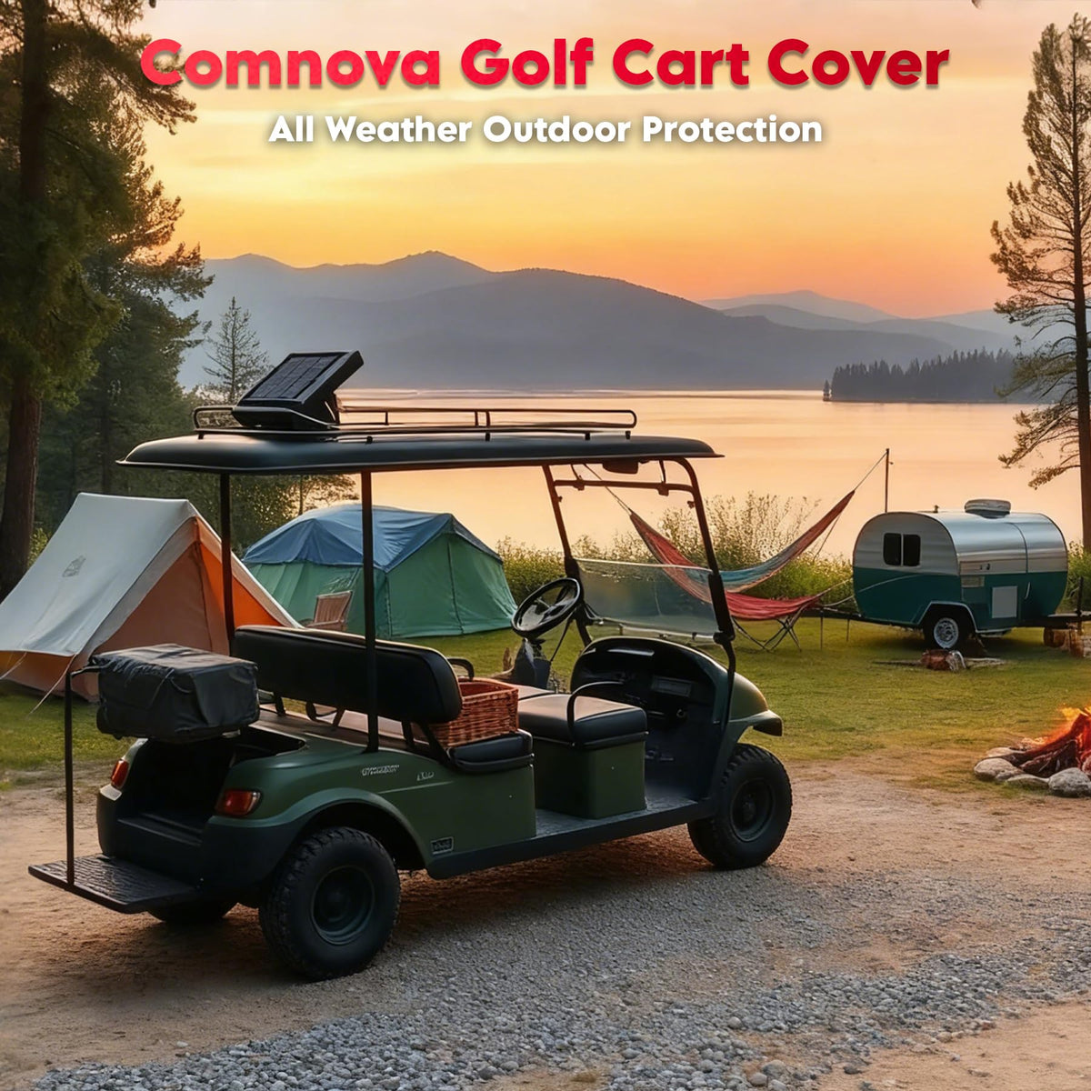 Comnova Outdoors rear zipper provides quick access to golf bags