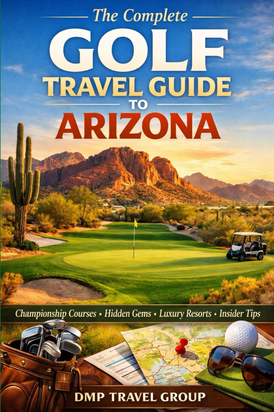 The Complete Golf Travel Guide Arizona cover image showcasing championship courses and luxury resorts