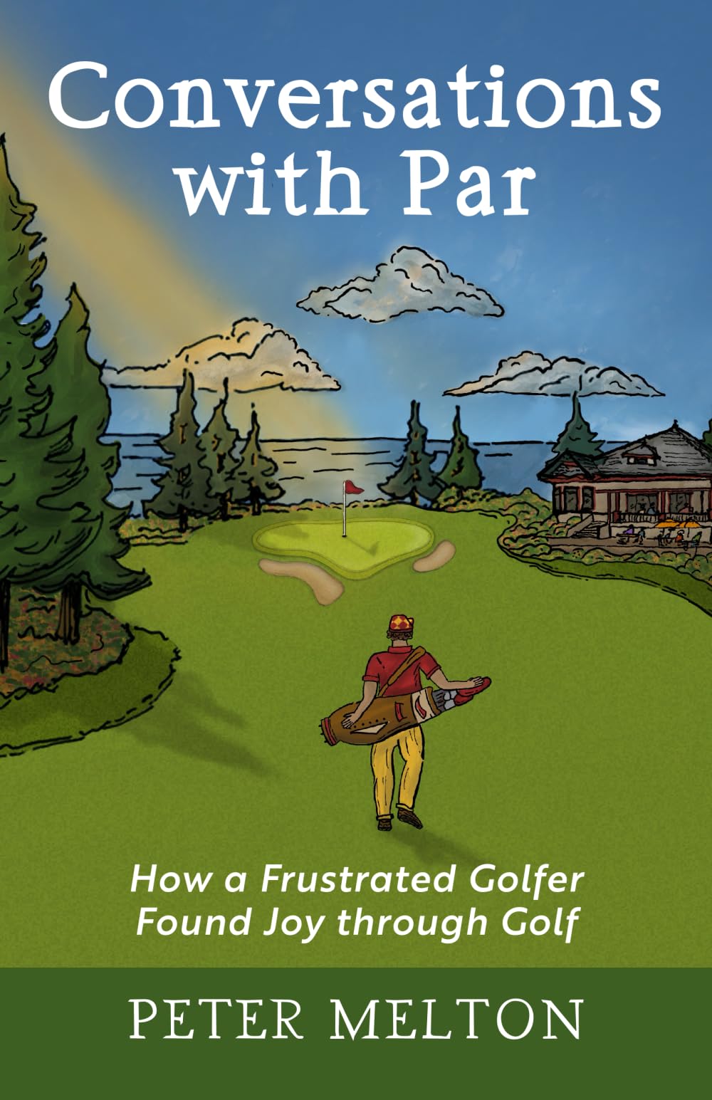 Conversations with Par book cover inviting reflection on golf and guiding readers toward focused enjoyment on the course