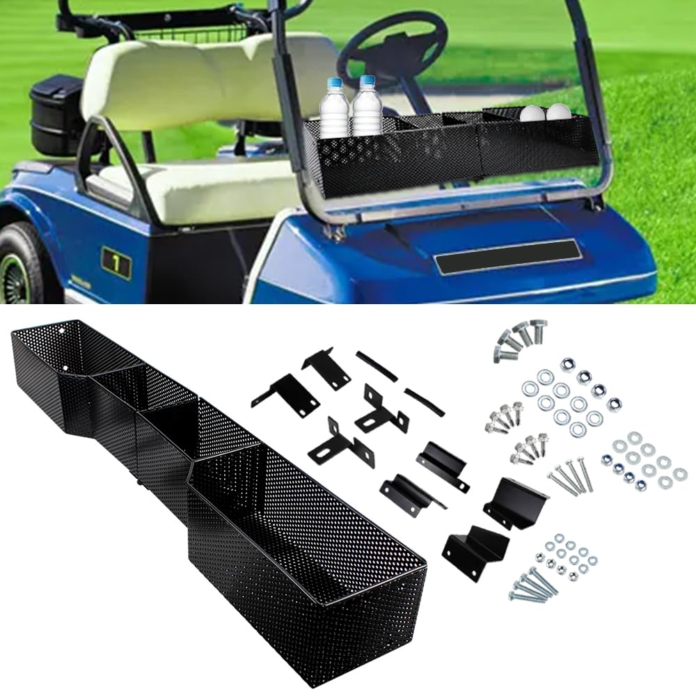 COOL STAR basket on Club Car DS/Precedent boosts cargo organization during golf rounds.