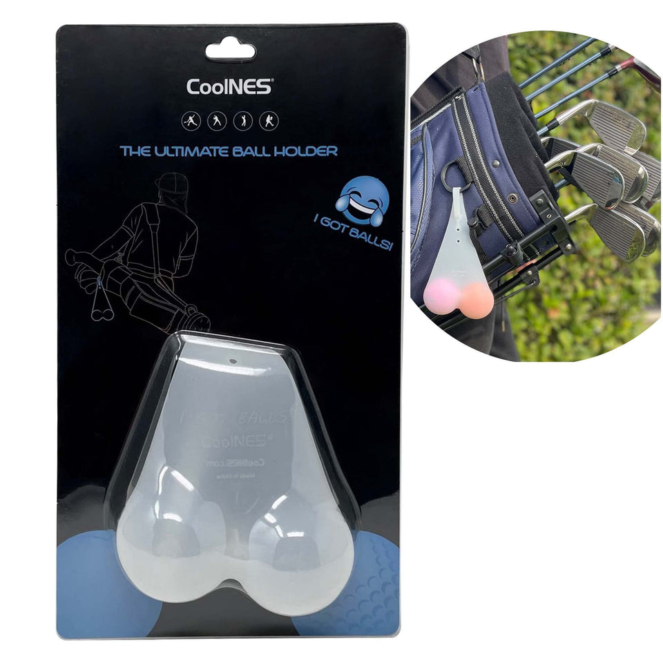CoolNES silicone ball sack for golf holds two balls securely during play.