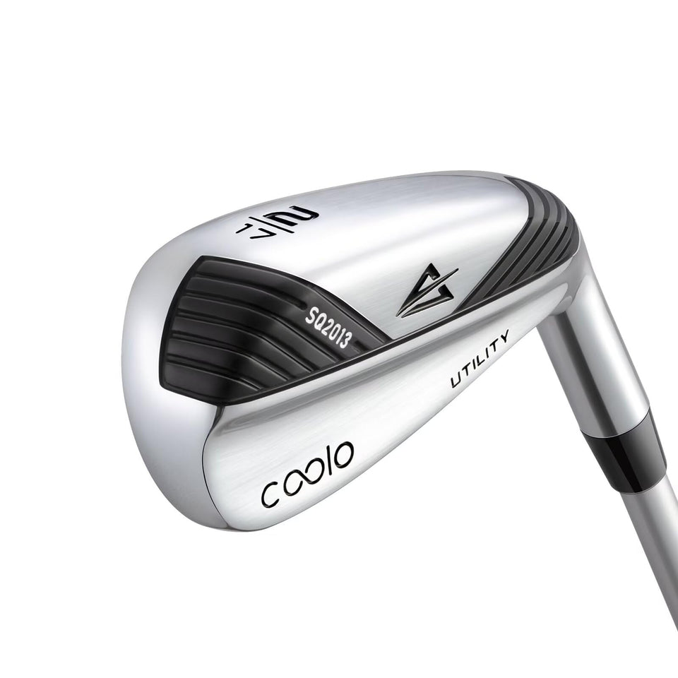 COOLO driving iron face maraging steel boosts ball speed and feel.