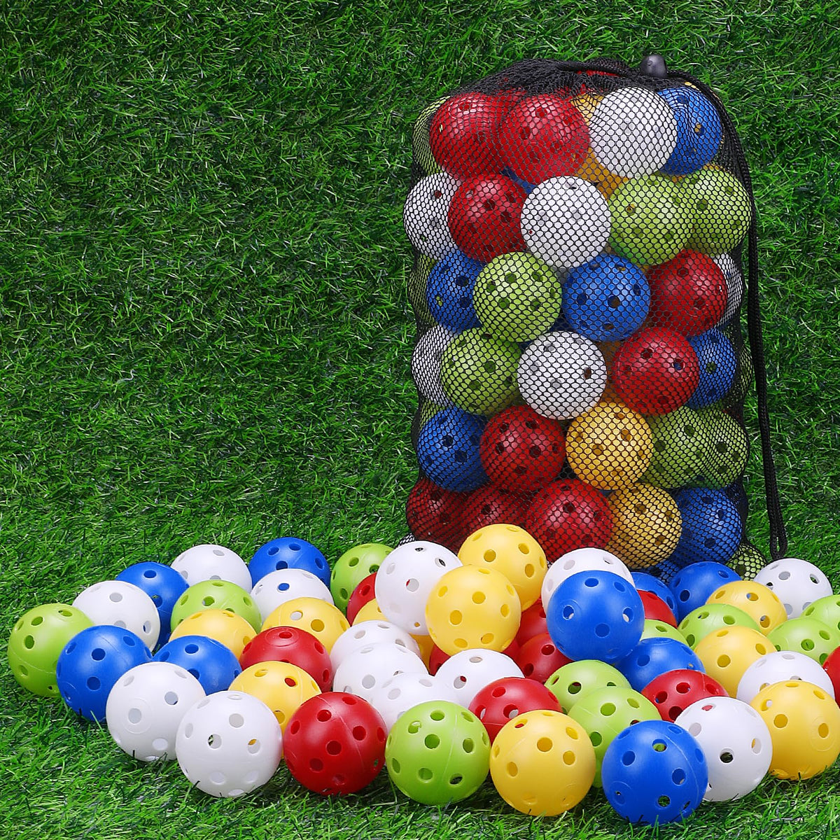 Coopay 200-pack practice golf balls in multicolor for versatile swing drills.