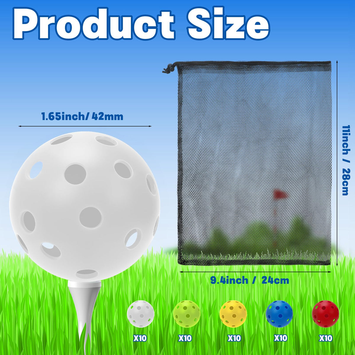 Coopay 42mm hollow-design golf balls for realistic flight and practice