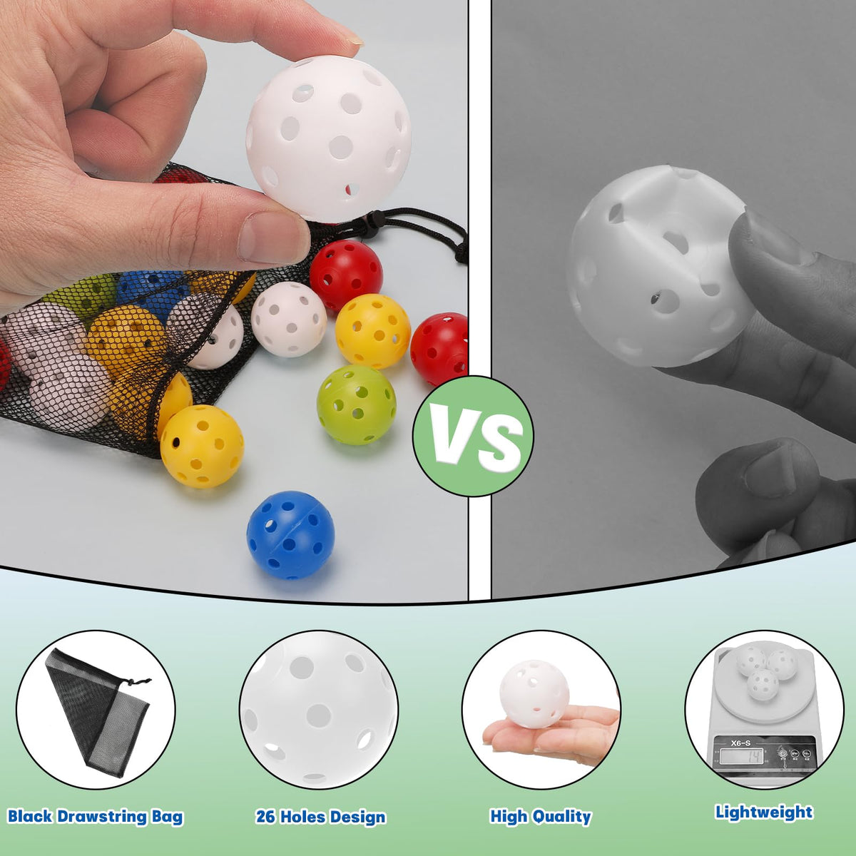 Coopay drawstring bag for golf ball storage and transport