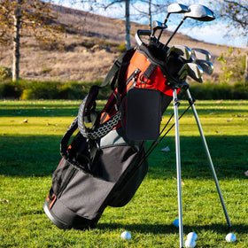 CORECISE Golf Accessory Bag Organizer carabiner hanging option for quick bag attachment.