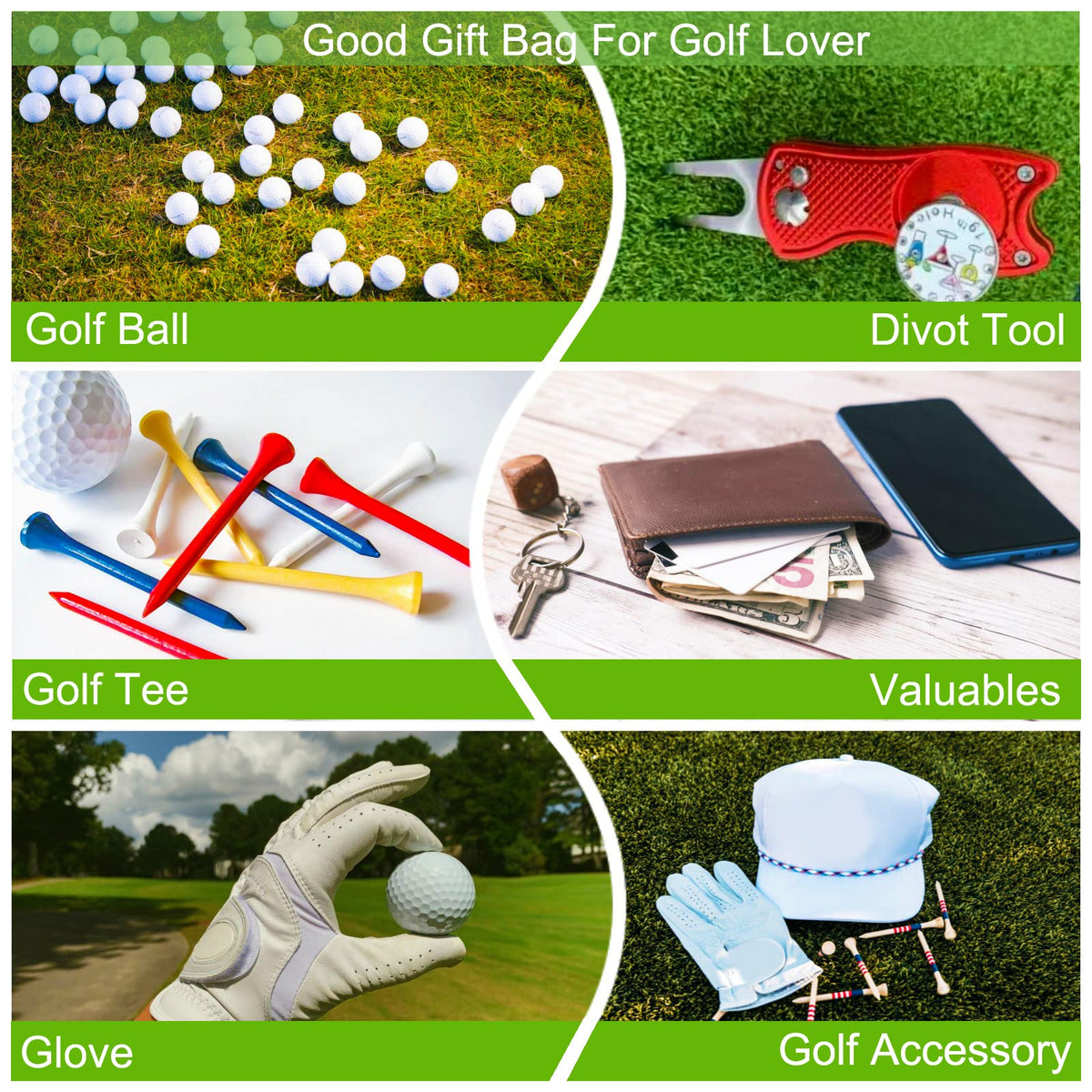 CORECISE Golf Accessory Bag Organizer valuables pocket for phone and wallet during rounds.