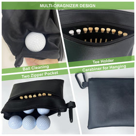 CORECISE Golf Ball Pouch multi-pocket design keeps tees and gloves organized