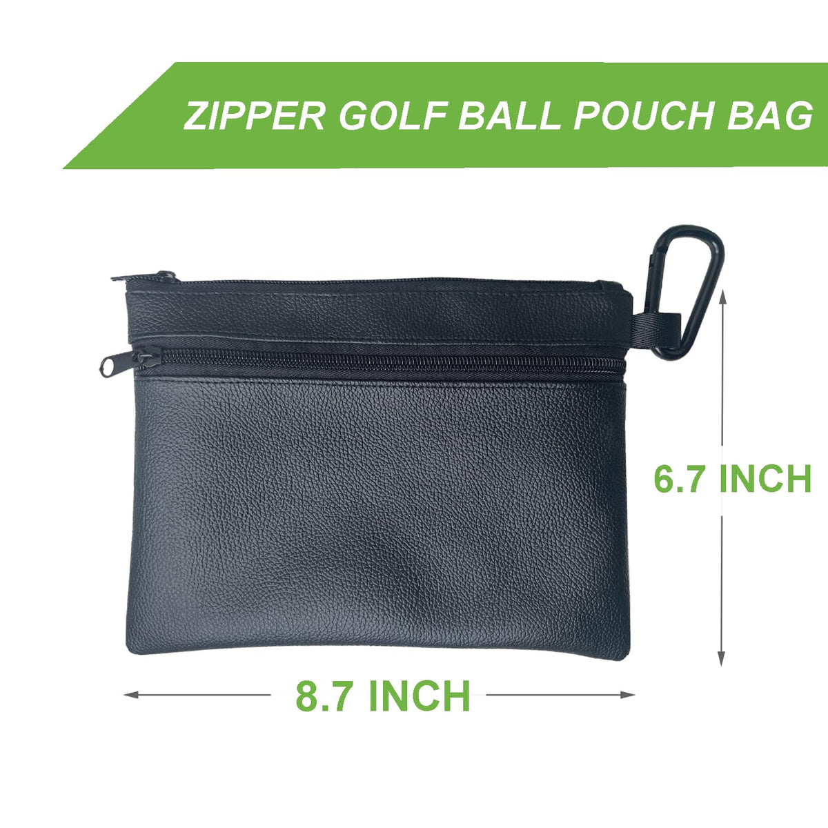 CORECISE Golf Ball Pouch zippered pocket for secure ball storage during rounds