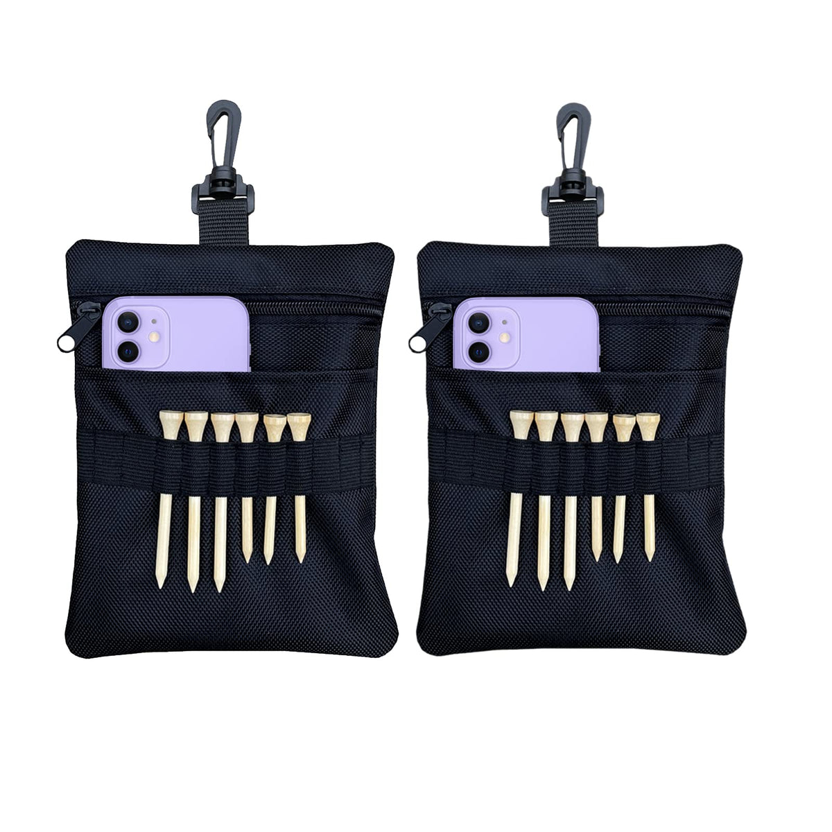 CORECISE golf tee pouch bag with front tee holder for quick tee access on course