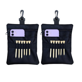CORECISE golf tee pouch bag with front tee holder for quick tee access on course
