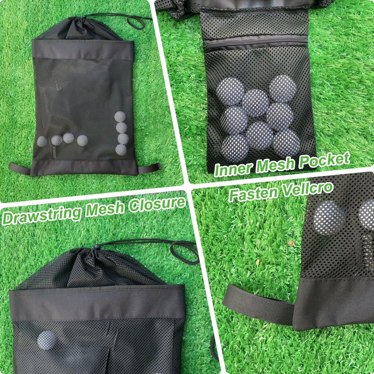 CORECISE push cart net bag with top drawstring keeps items secure